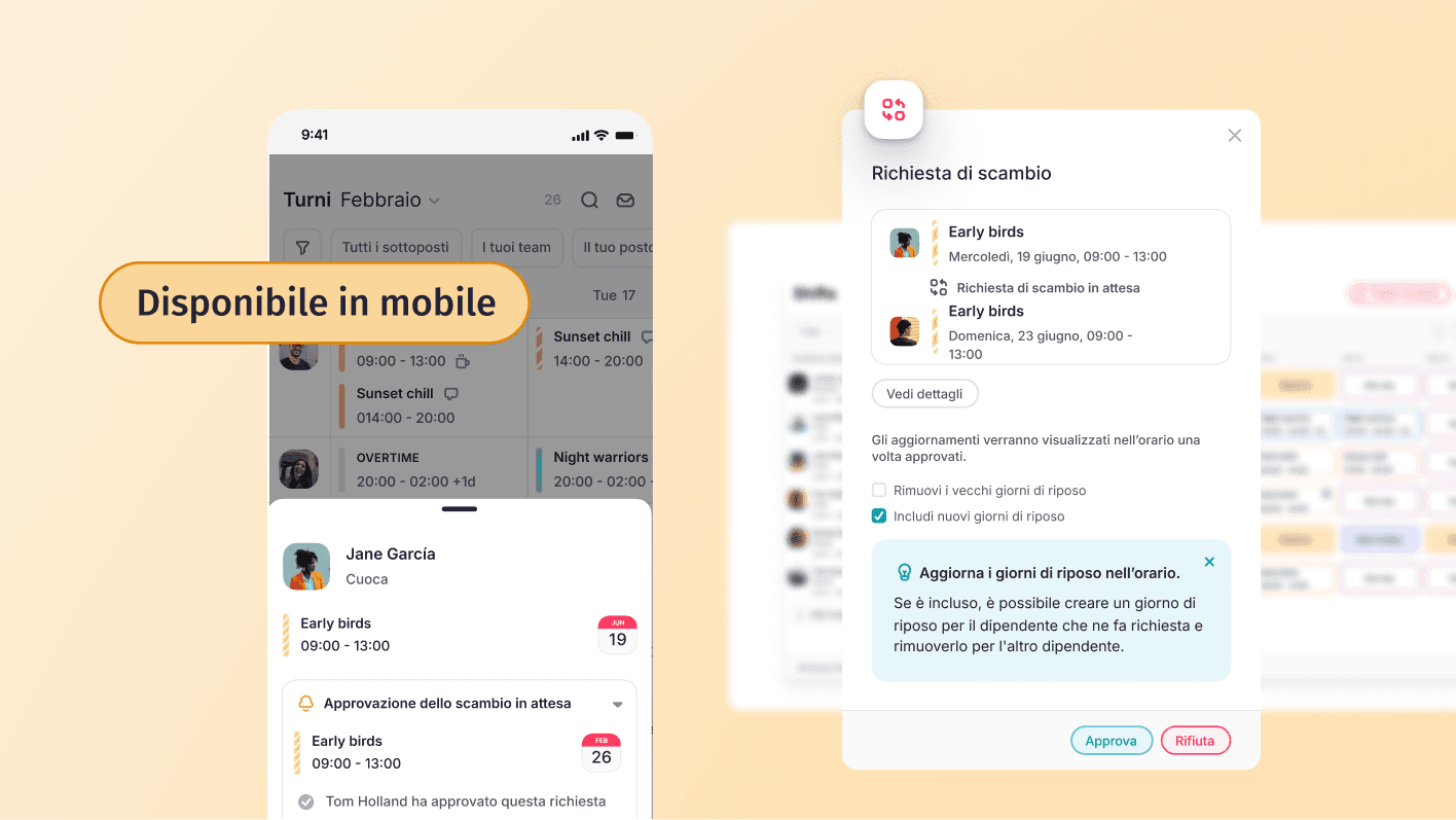 Richiesta di scambiare i turni