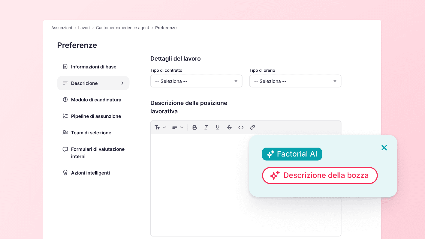 Migliora le offerte di lavoro con le nuove impostazioni