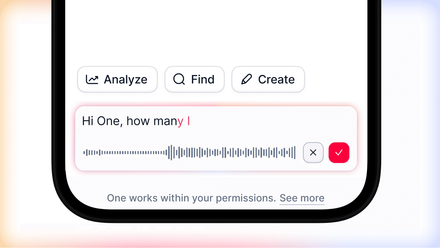Basta scrivere — parla direttamente con One
