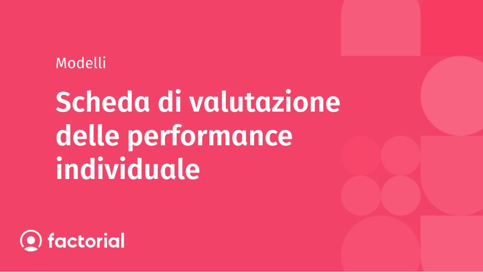 Scheda di valutazione delle performance individuale