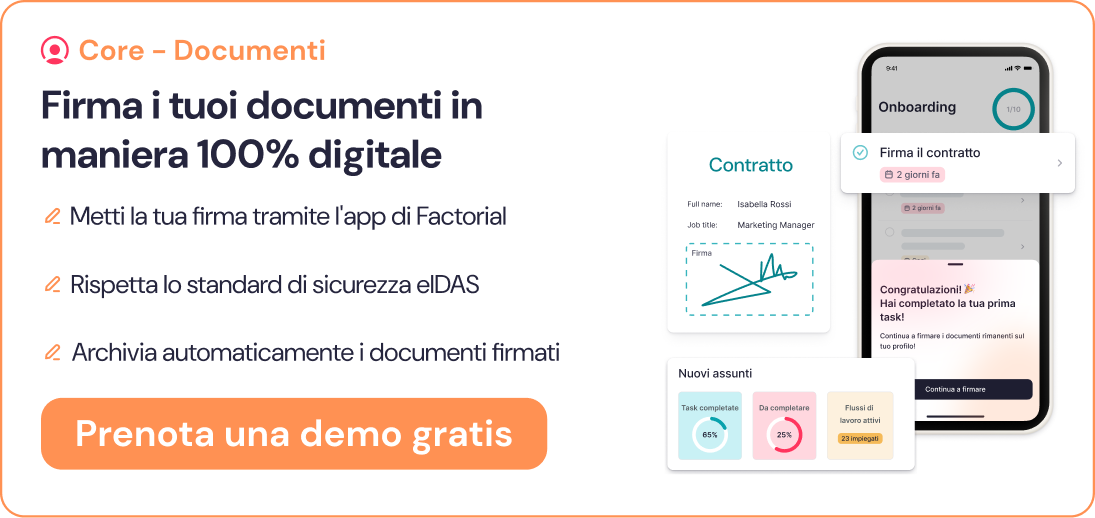 firma il documento valutazione dei rischi con Factorial