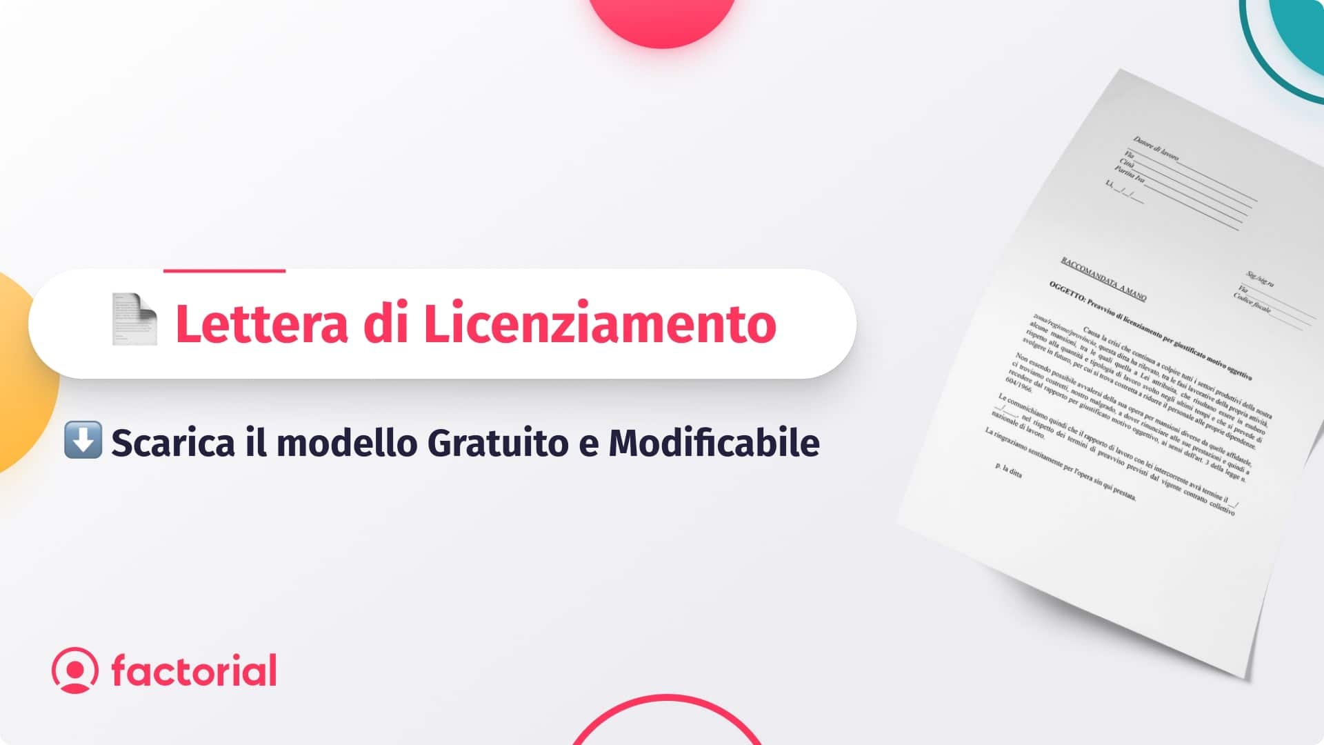 lettera di licenziamento