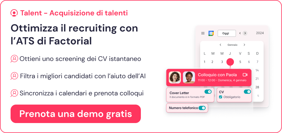 Organizza colloquio telefonico e recruiting con Factorial 