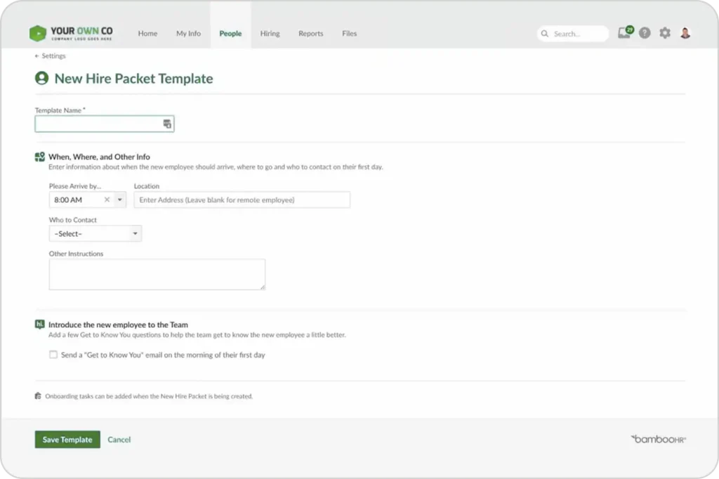 BambooHR onboarding software