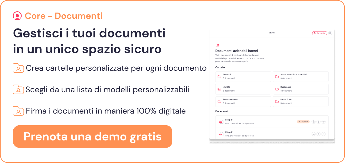 Gestisci i documenti come il documento valutazione dei rischi con Factorial