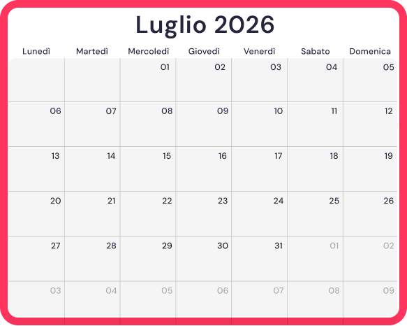 Scarica il file di Luglio 2026 con Factorial