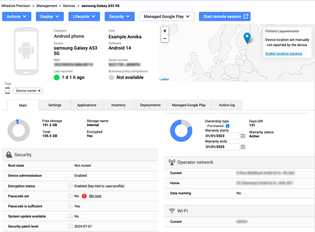 miradore interface